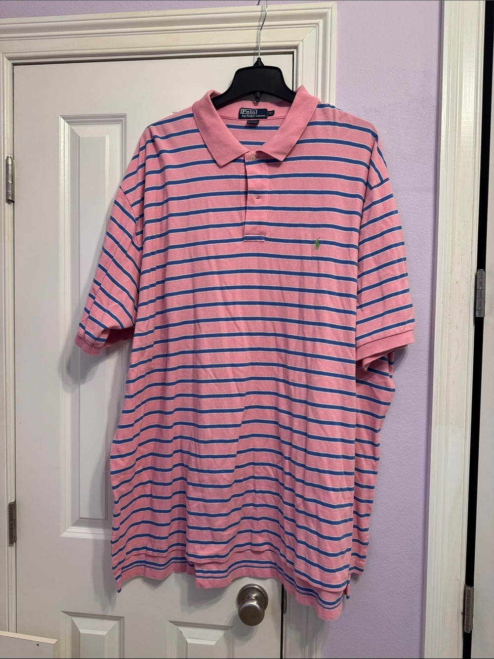 Polo by Ralph Lauren Pink with Blue Stripe Polo Shirt